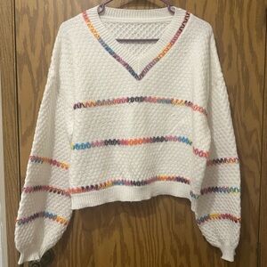 SHEIN Cropped V-neck Sweater